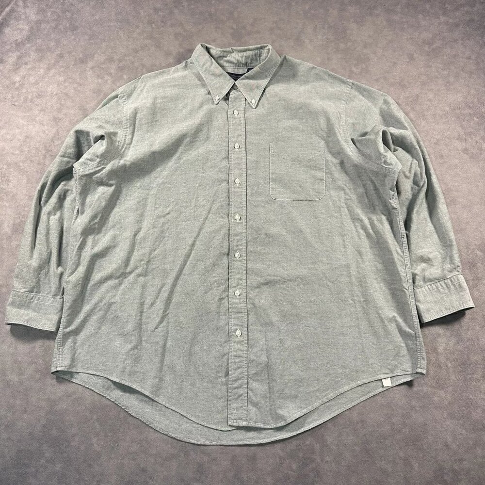 Vintage Lands End OCBD Shirt Mens 19 35 Made In USA